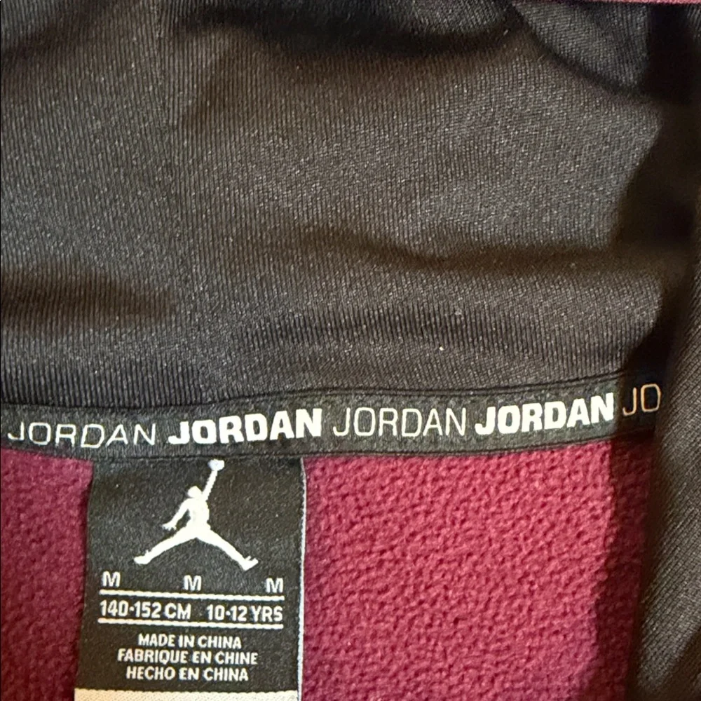 Jordan Girls Therma-FIT Zip Up Hoodie Jacket Burgundy Black Pink Activewear M